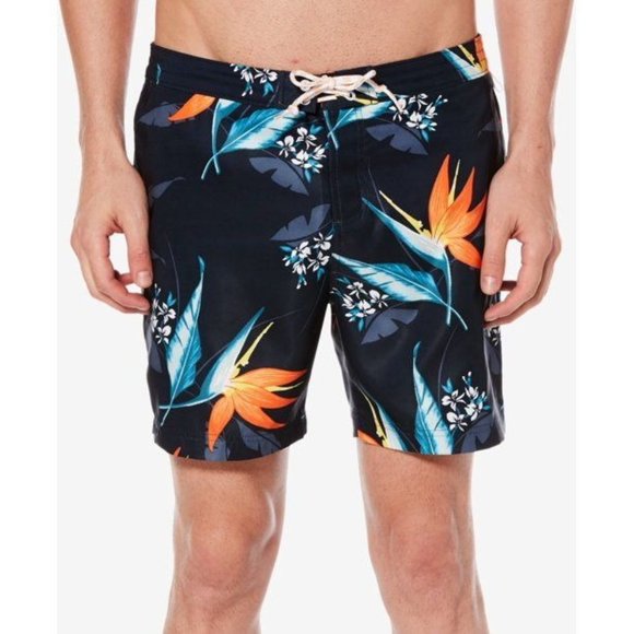 Original Penguin Blue Tropical Swim Shorts - Picture 1 of 5